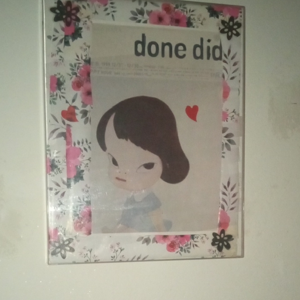 Mine Floral Art Print with Red and Black Accents